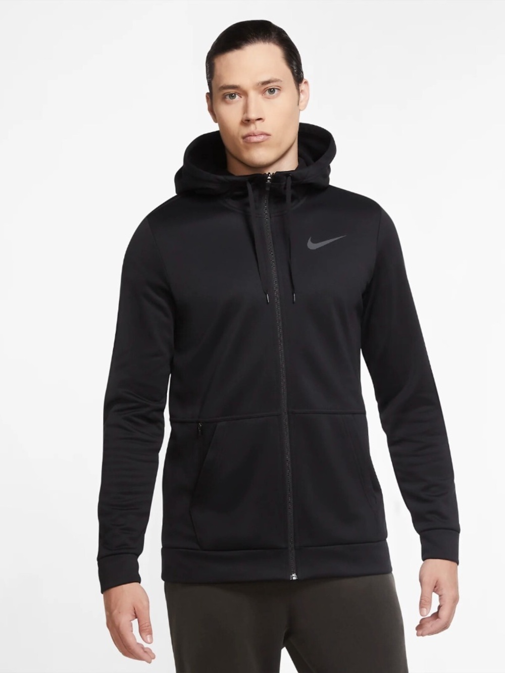 Nike Men’s Therma-FIT Full Zip Hoodie – Black (Size L)